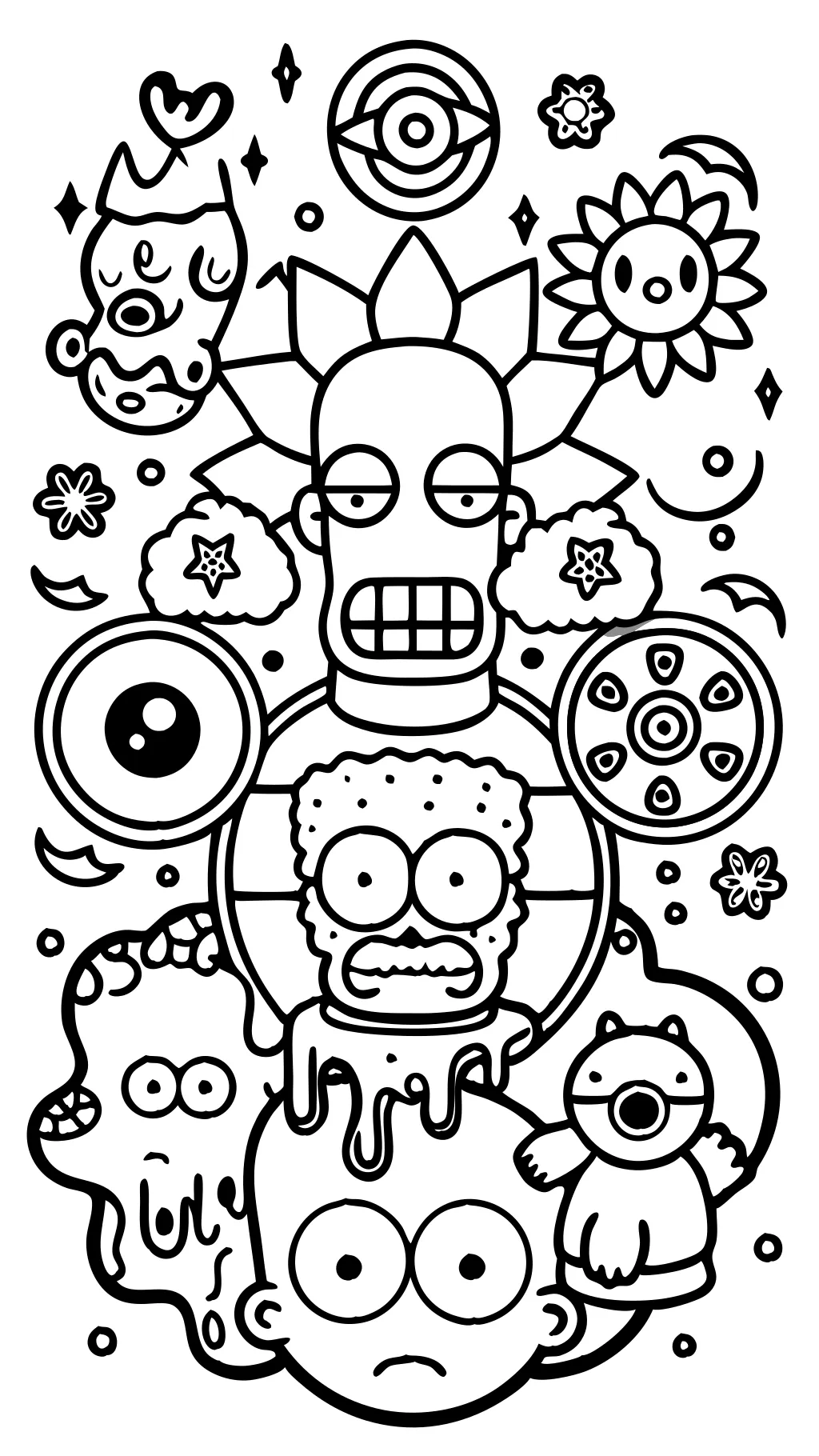 trippy simpsons coloring pages